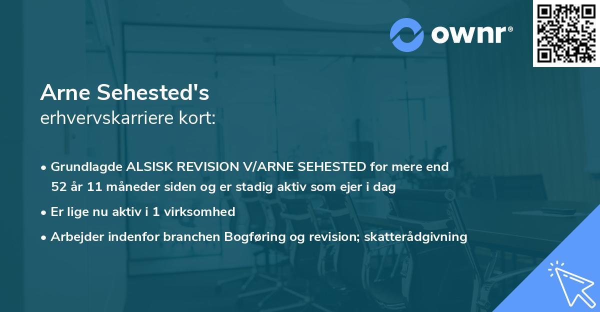 Arne Sehested's erhvervskarriere kort