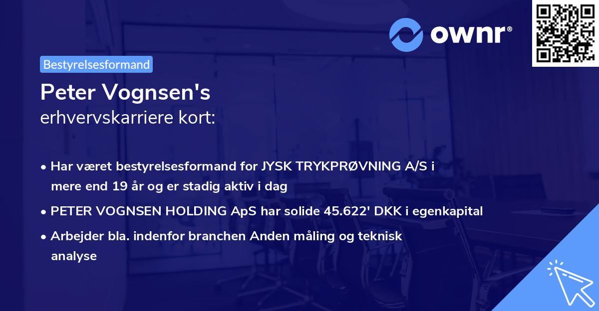 Peter Vognsen's erhvervskarriere kort