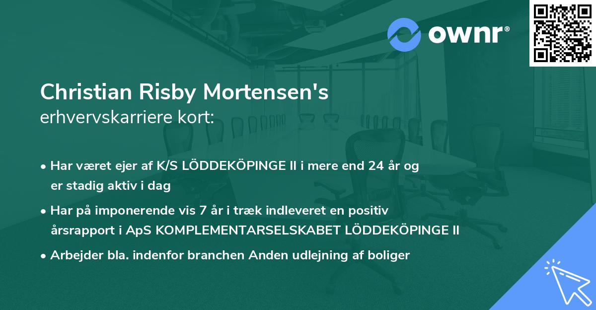 Christian Risby Mortensen's erhvervskarriere kort