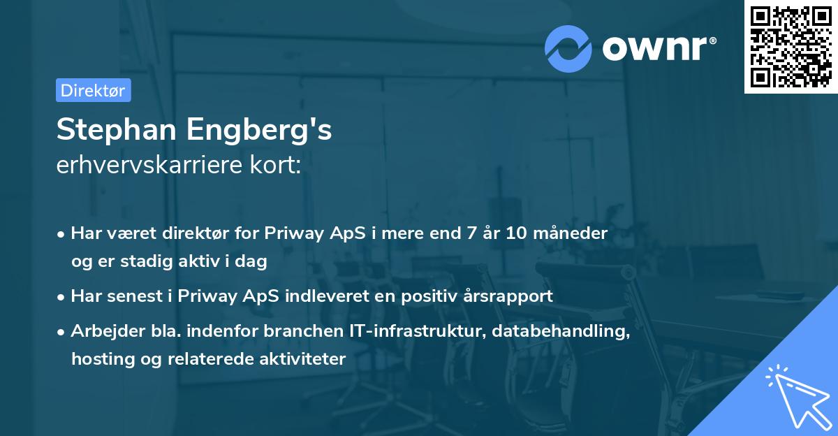 Stephan Engberg's erhvervskarriere kort