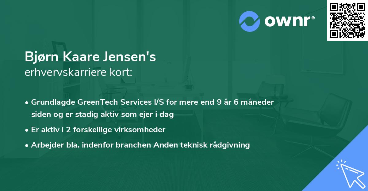 Bjørn Kaare Jensen's erhvervskarriere kort