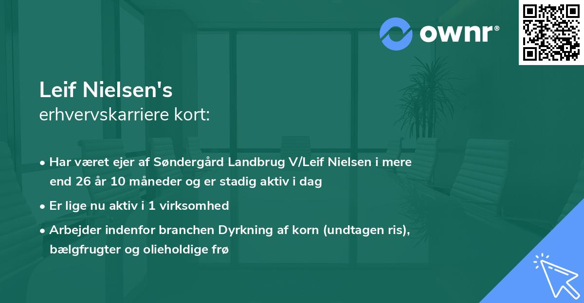 Leif Nielsen's erhvervskarriere kort