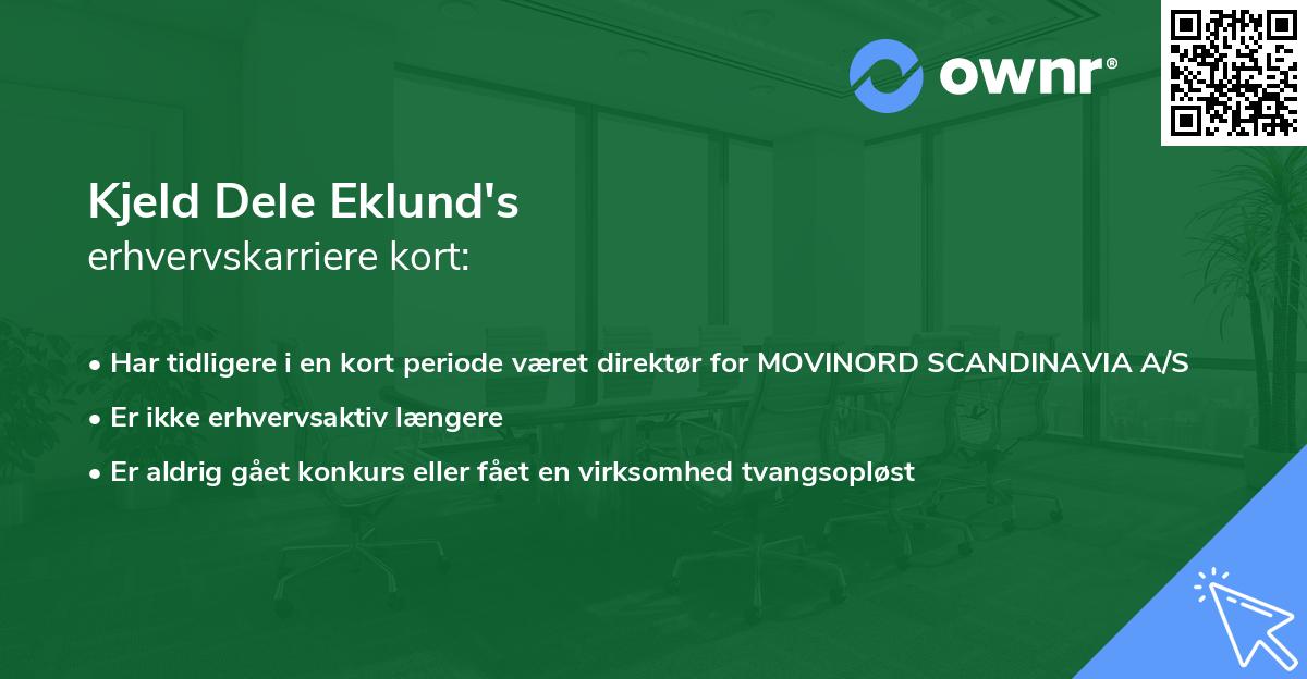 Kjeld Dele Eklund's erhvervskarriere kort