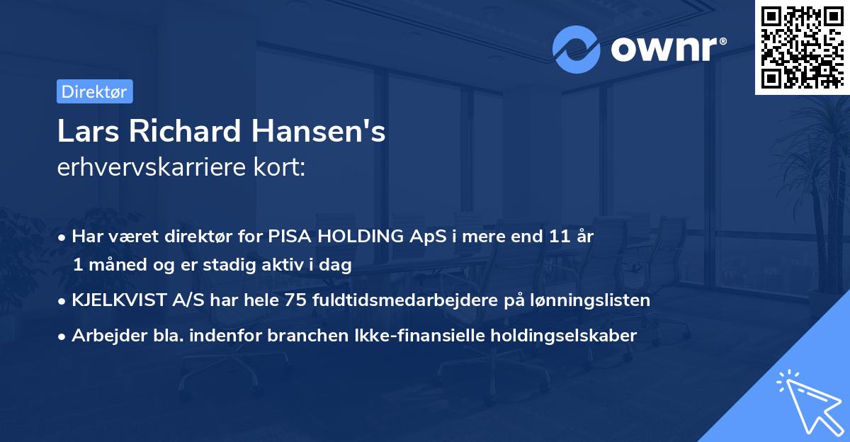 Lars Richard Hansen's erhvervskarriere kort