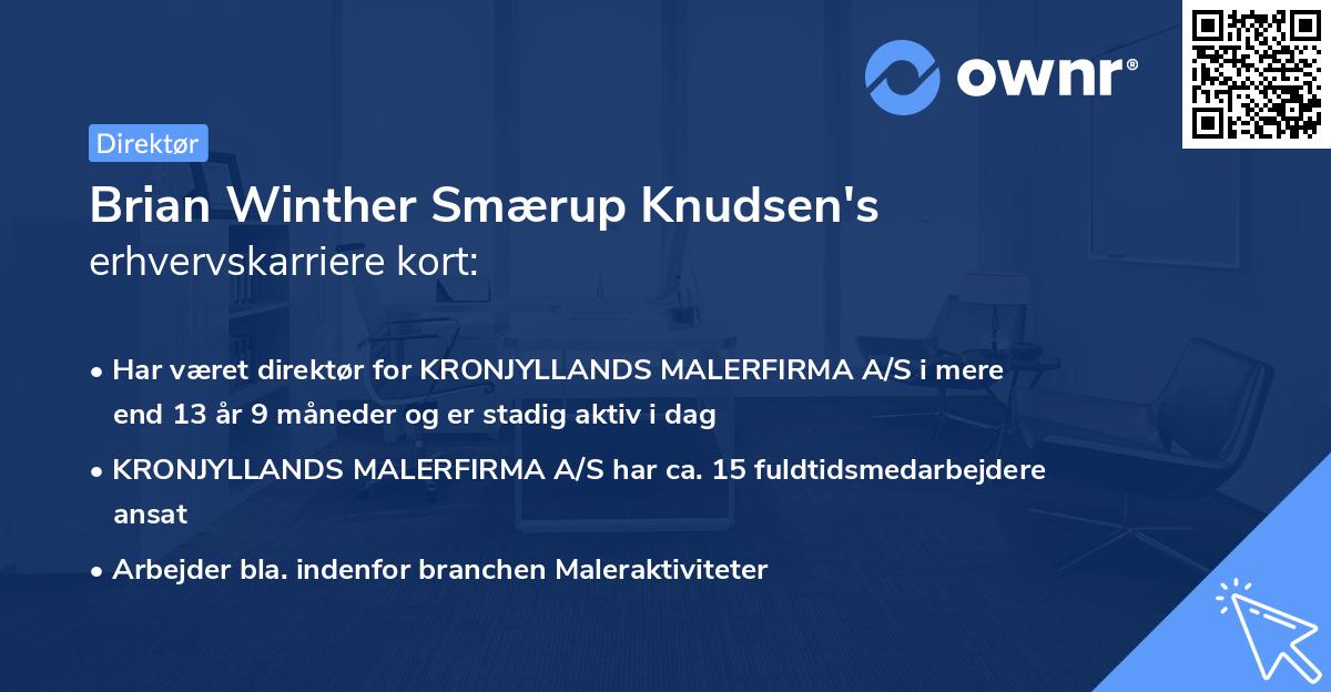 Brian Winther Smærup Knudsen's erhvervskarriere kort