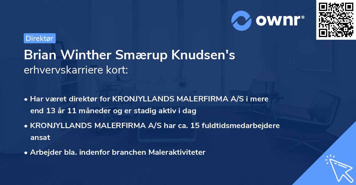 Brian Winther Smærup Knudsen's erhvervskarriere kort
