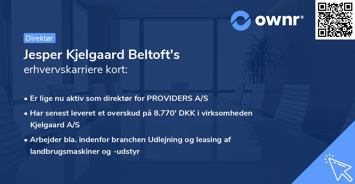 Jesper Kjelgaard Beltoft's erhvervskarriere kort