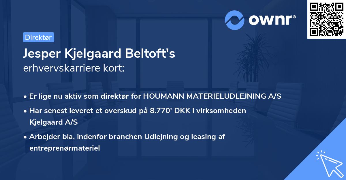Jesper Kjelgaard Beltoft's erhvervskarriere kort
