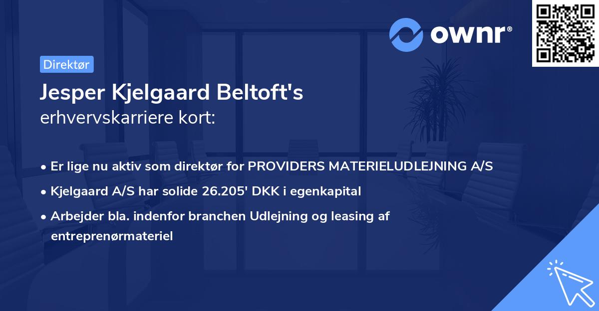 Jesper Kjelgaard Beltoft's erhvervskarriere kort