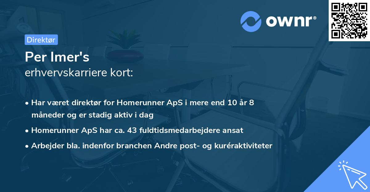 Per Imer's erhvervskarriere kort