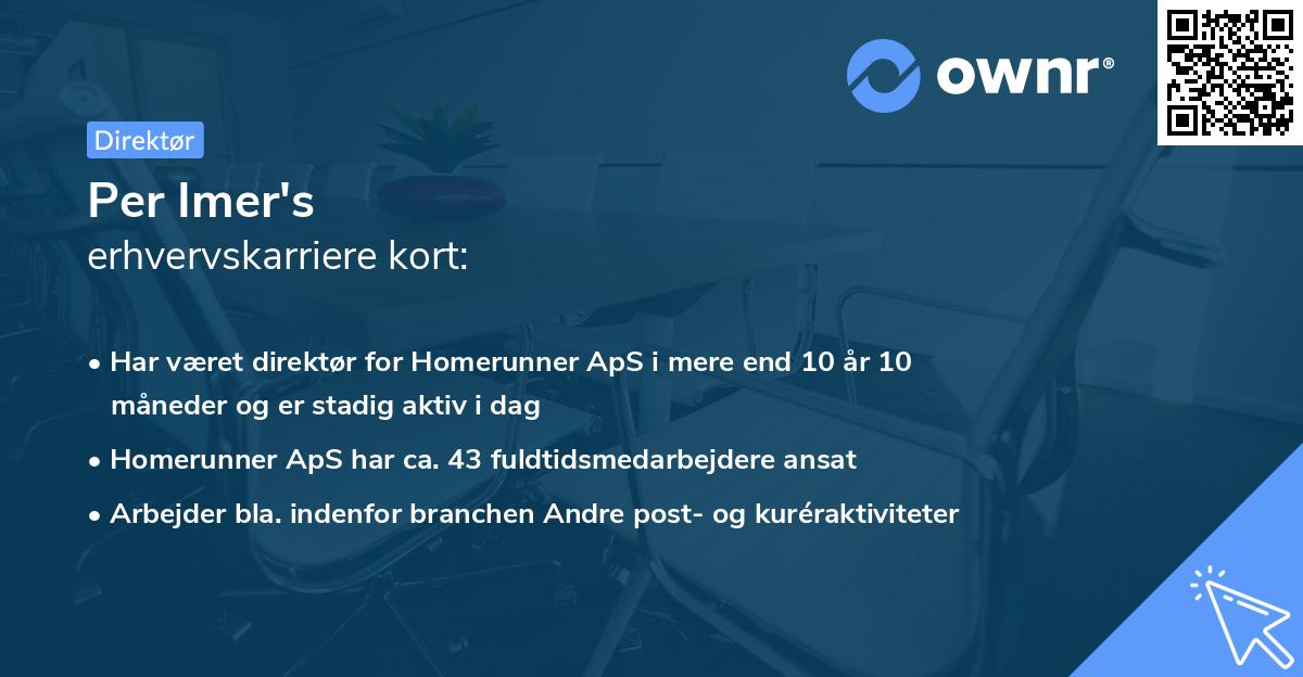 Per Imer's erhvervskarriere kort