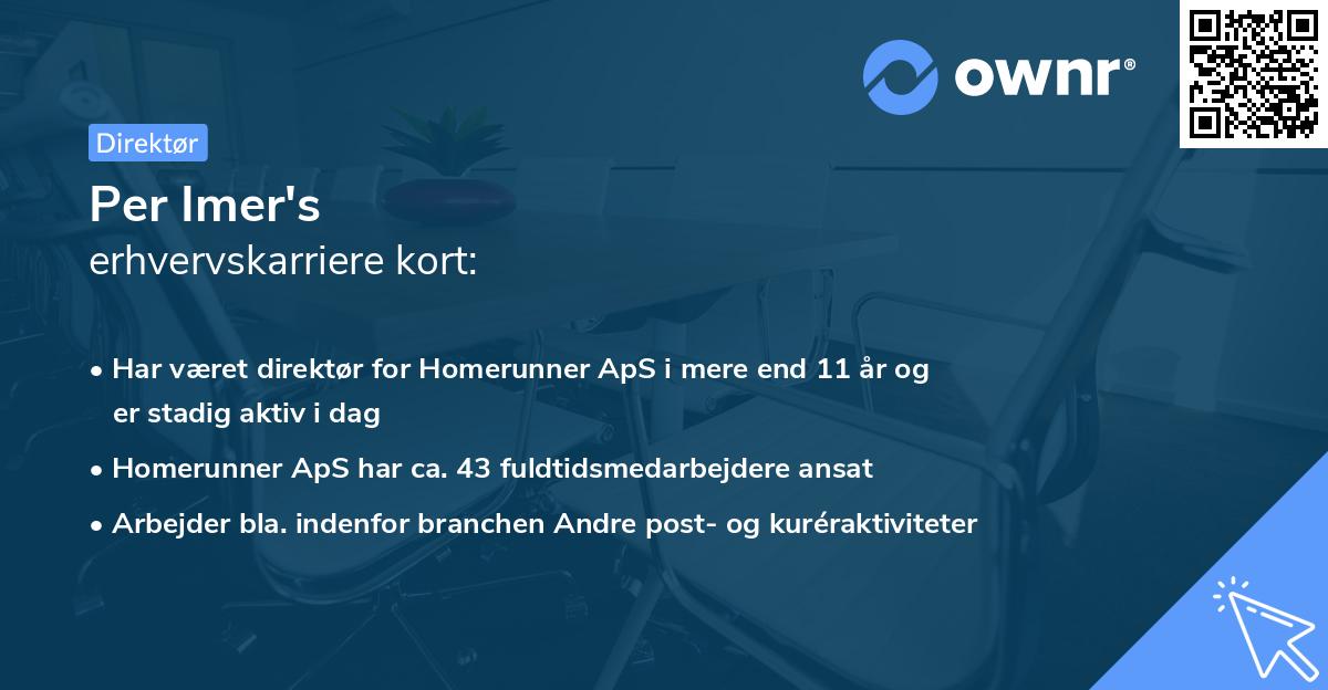 Per Imer's erhvervskarriere kort