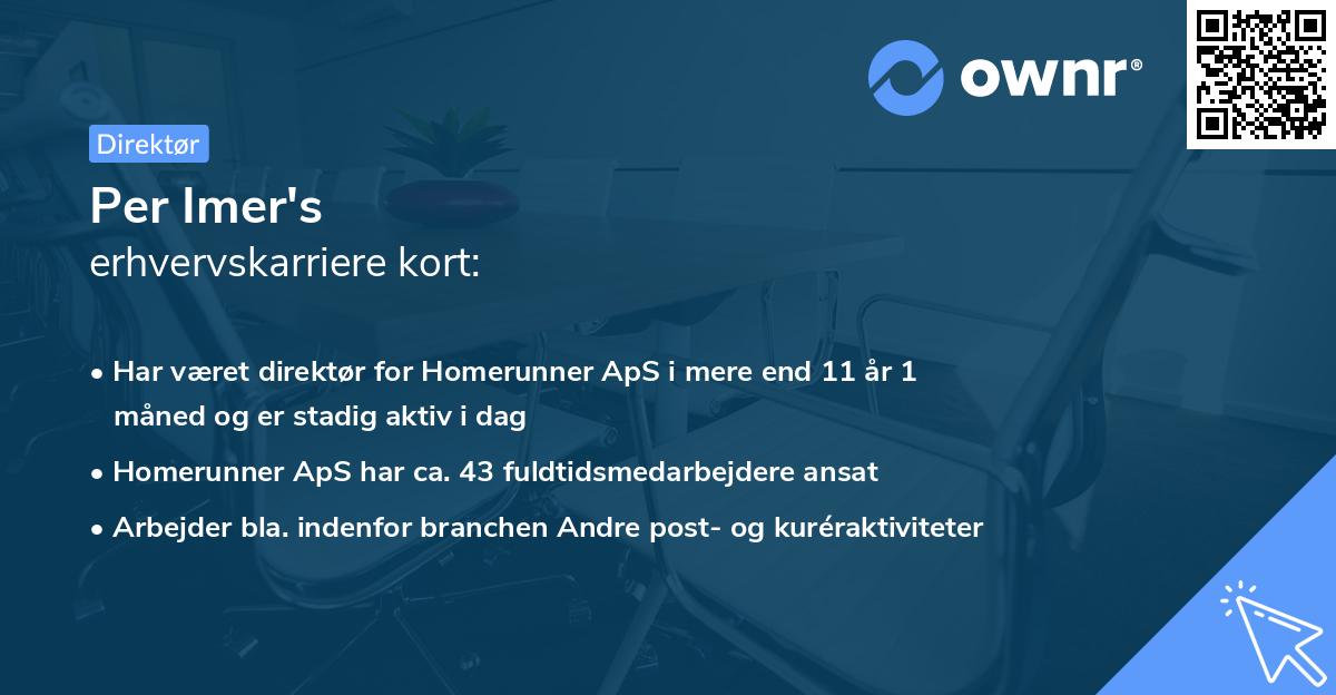 Per Imer's erhvervskarriere kort