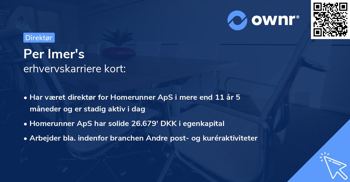 Per Imer's erhvervskarriere kort