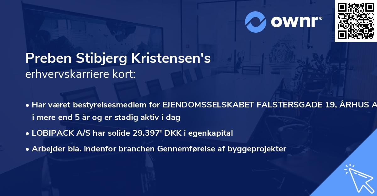 Preben Stibjerg Kristensen's erhvervskarriere kort