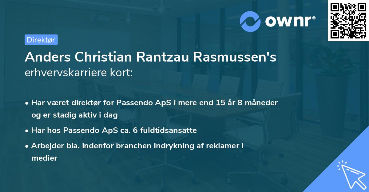 Anders Christian Rantzau Rasmussen's erhvervskarriere kort