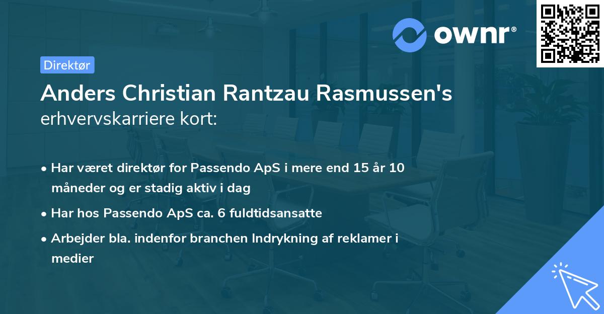 Anders Christian Rantzau Rasmussen's erhvervskarriere kort