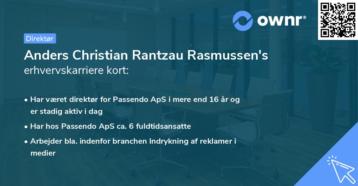 Anders Christian Rantzau Rasmussen's erhvervskarriere kort
