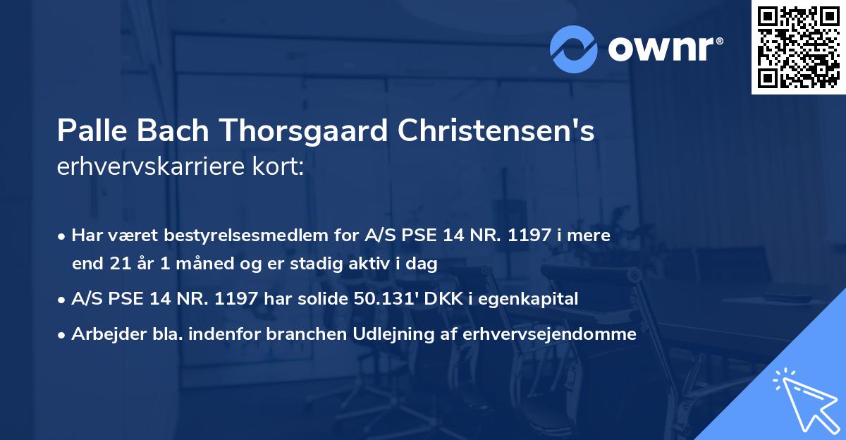 Palle Bach Thorsgaard Christensen's erhvervskarriere kort