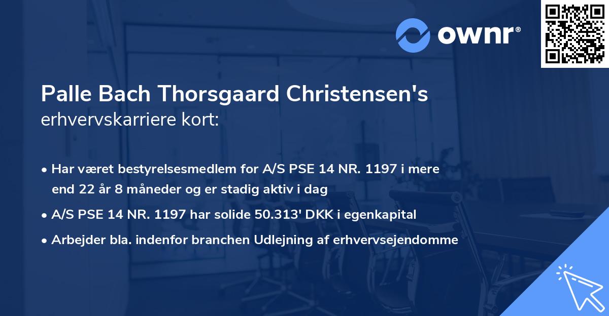 Palle Bach Thorsgaard Christensen's erhvervskarriere kort