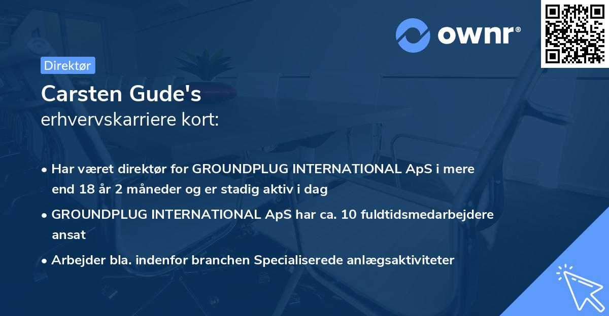 Carsten Gude's erhvervskarriere kort