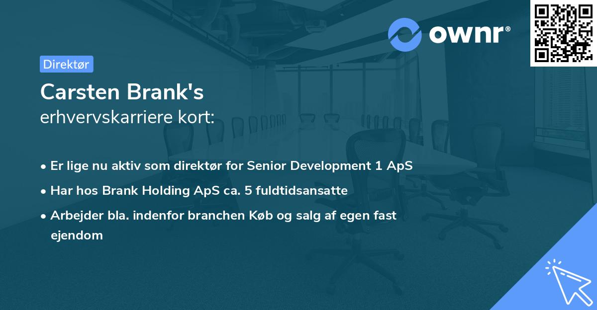 Carsten Brank's erhvervskarriere kort