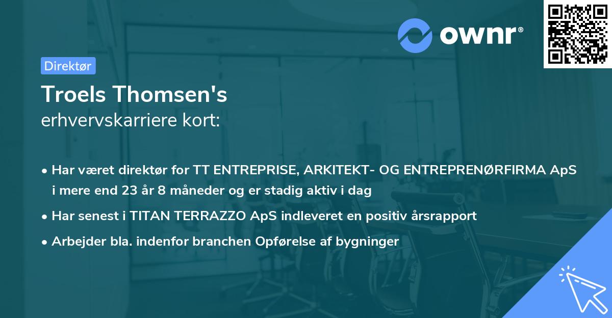 Troels Thomsen's erhvervskarriere kort