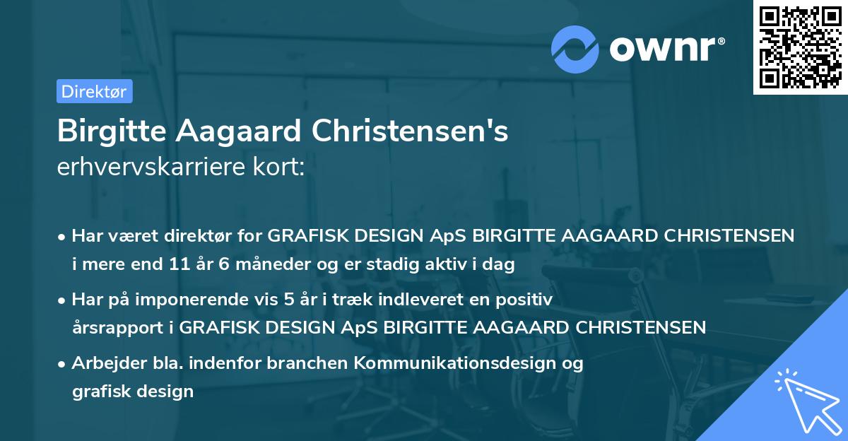 Birgitte Aagaard Christensen's erhvervskarriere kort