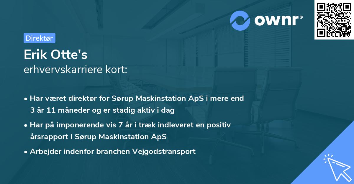 Erik Otte's erhvervskarriere kort