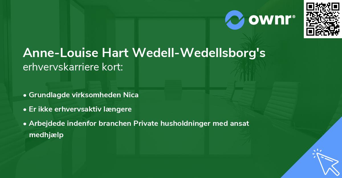 Anne-Louise Hart Wedell-Wedellsborg's erhvervskarriere kort