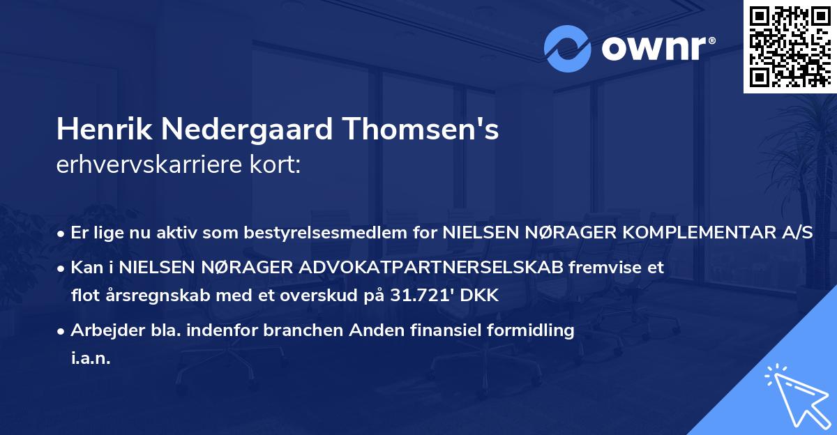 Henrik Nedergaard Thomsen's erhvervskarriere kort