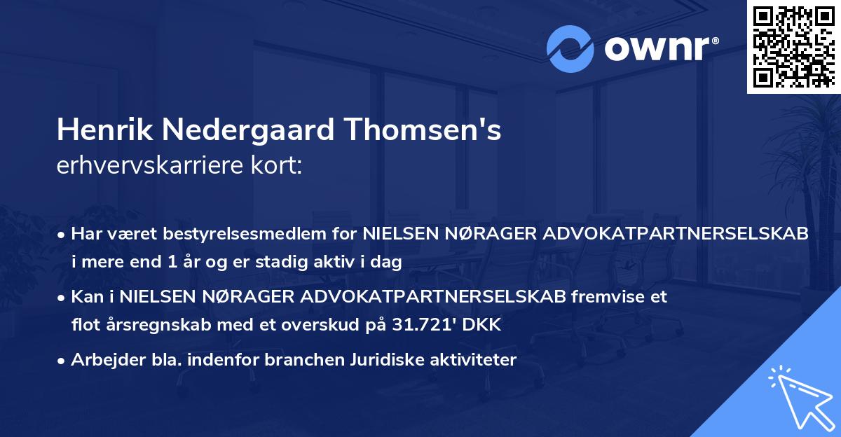 Henrik Nedergaard Thomsen's erhvervskarriere kort