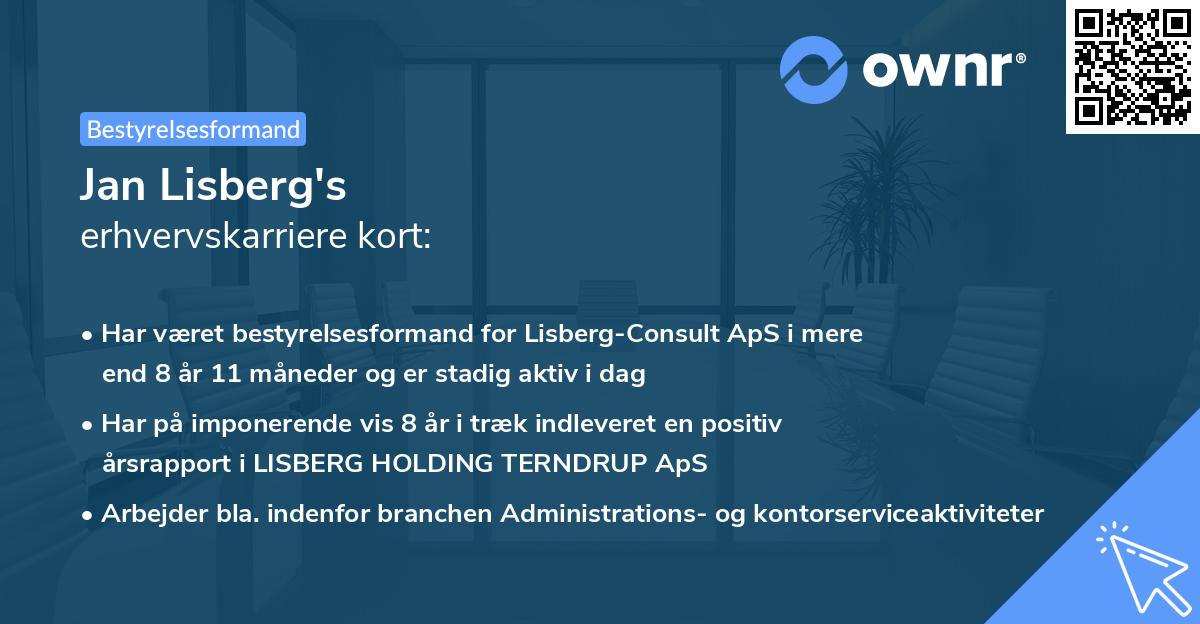 Jan Lisberg's erhvervskarriere kort