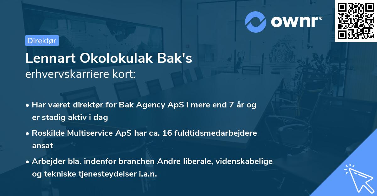 Lennart Okolokulak Bak's erhvervskarriere kort