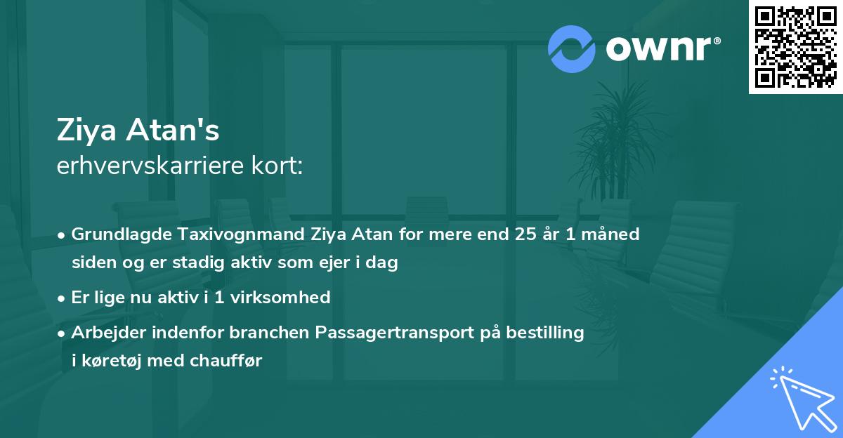 Ziya Atan's erhvervskarriere kort