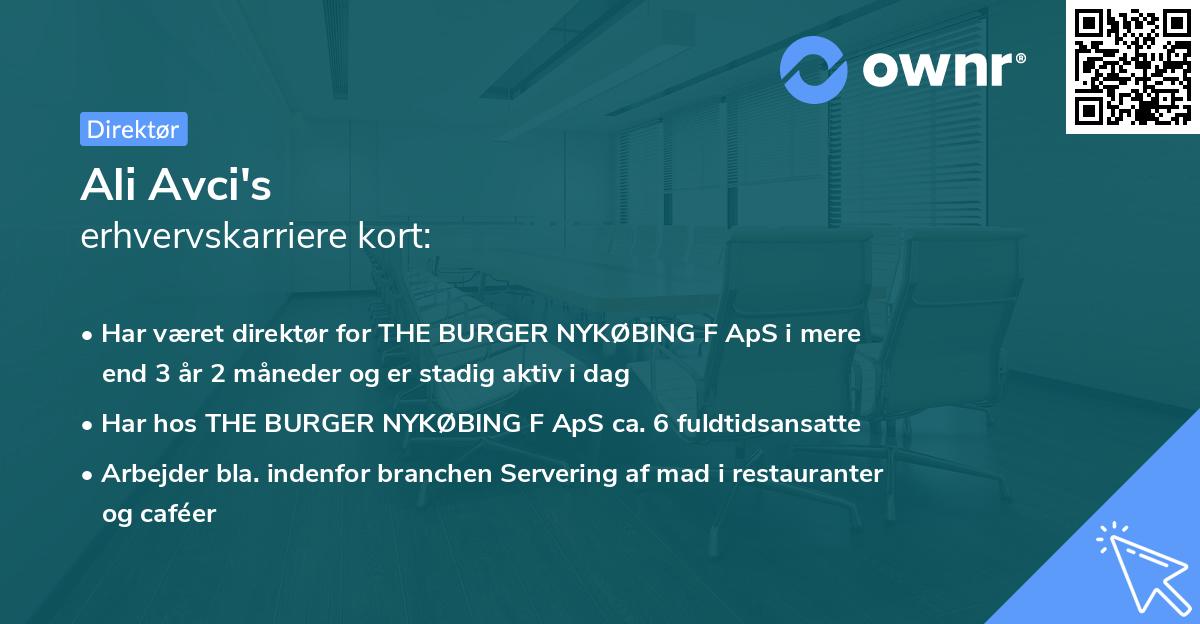 Ali Avci's erhvervskarriere kort