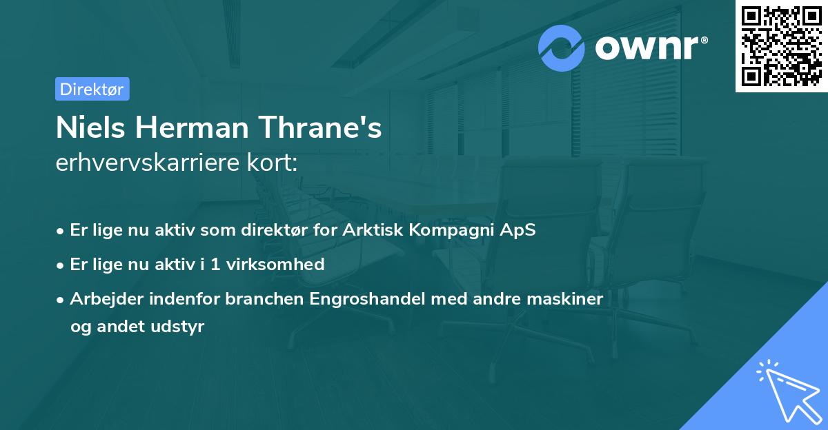 Niels Herman Thrane's erhvervskarriere kort
