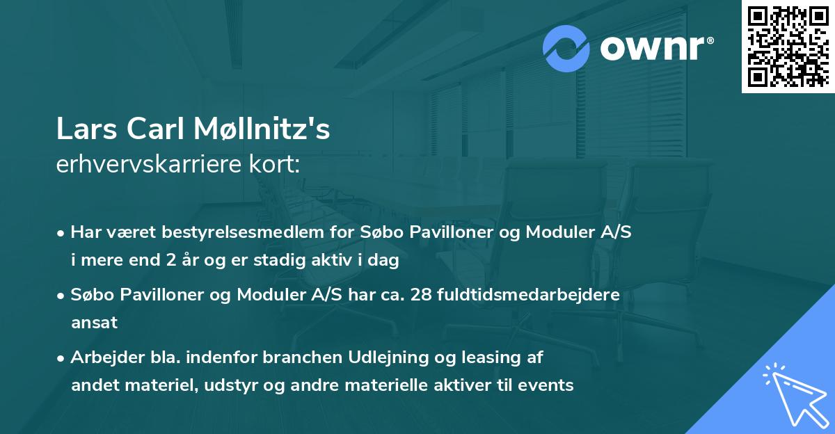 Lars Carl Møllnitz's erhvervskarriere kort