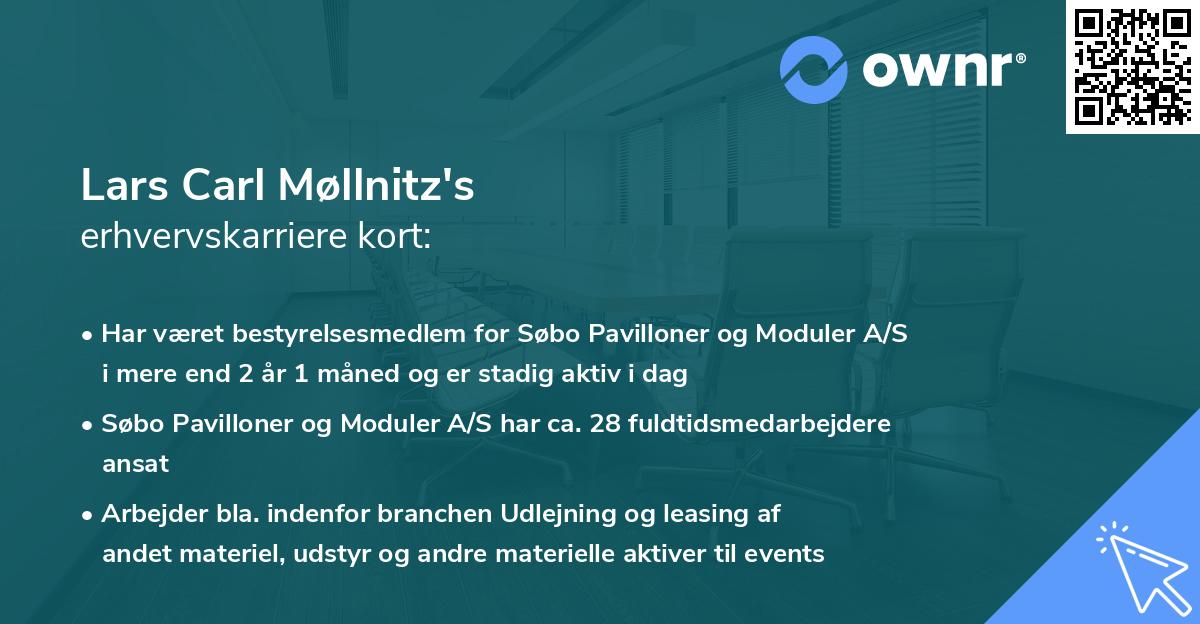 Lars Carl Møllnitz's erhvervskarriere kort