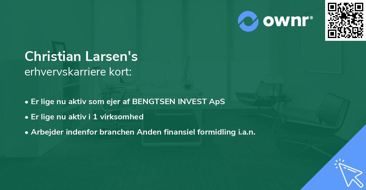 Christian Larsen's erhvervskarriere kort