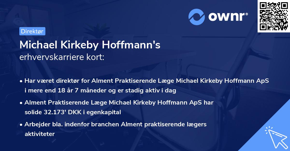 Michael Kirkeby Hoffmann's erhvervskarriere kort