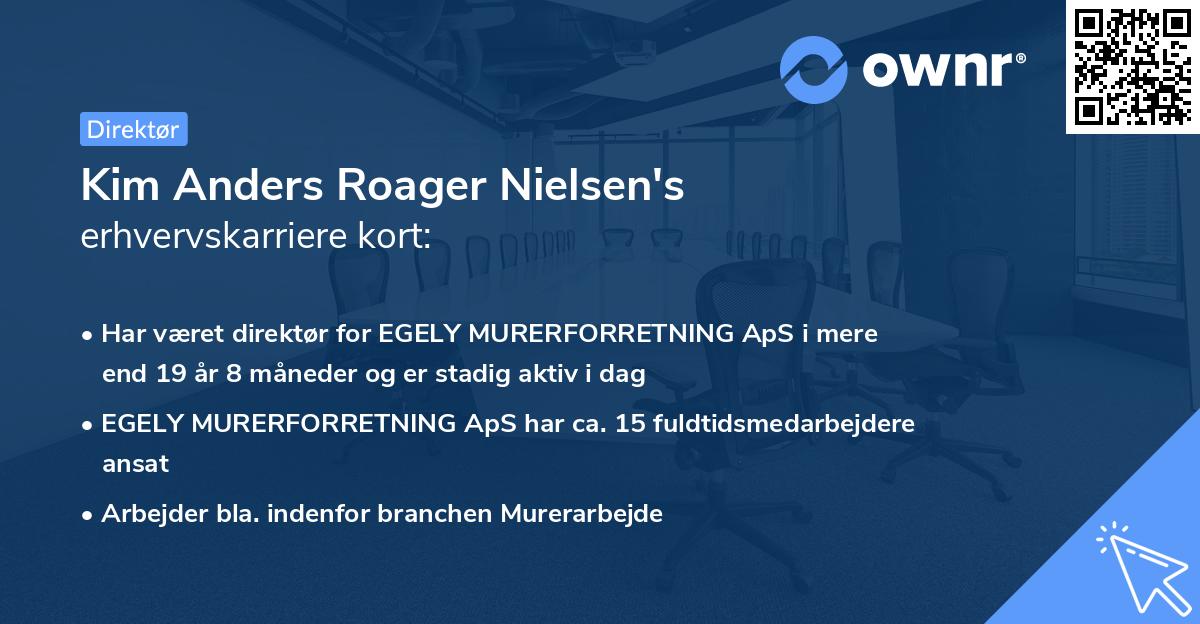 Kim Anders Roager Nielsen's erhvervskarriere kort