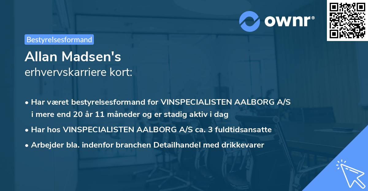 Allan Madsen's erhvervskarriere kort