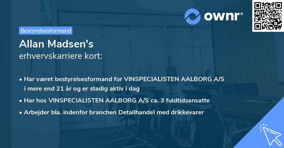 Allan Madsen's erhvervskarriere kort