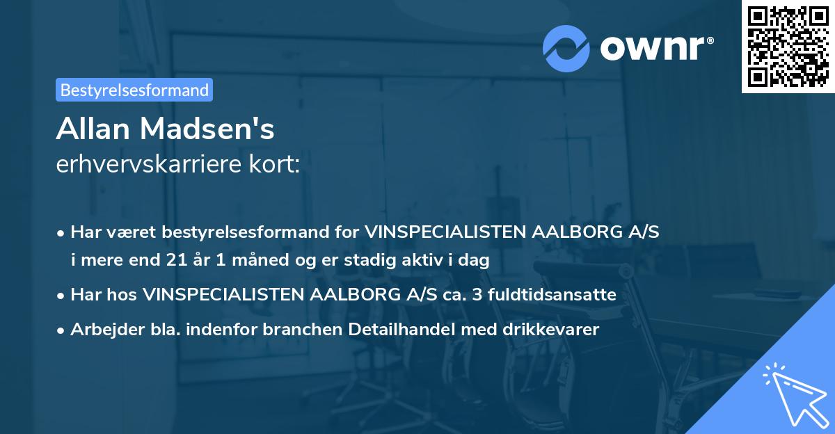 Allan Madsen's erhvervskarriere kort