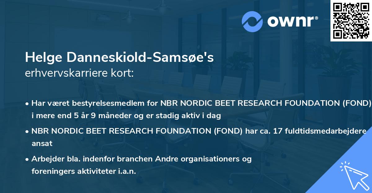 Helge Danneskiold-Samsøe's erhvervskarriere kort