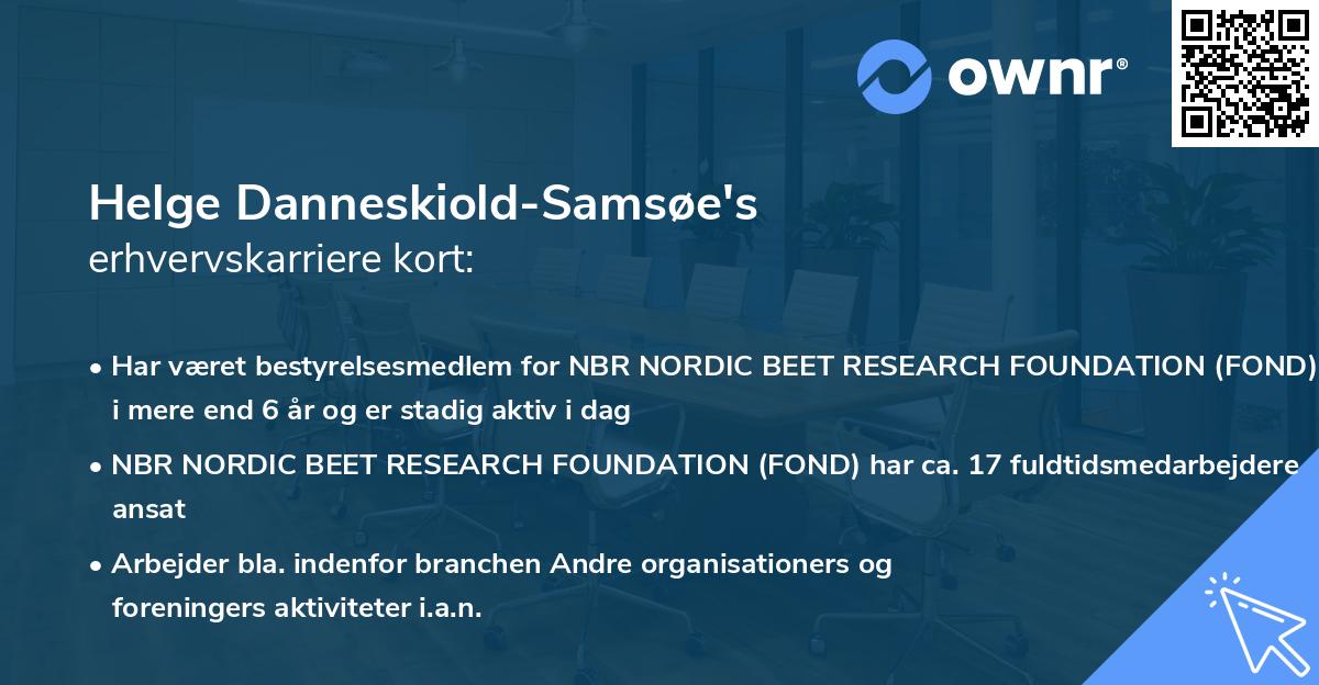 Helge Danneskiold-Samsøe's erhvervskarriere kort