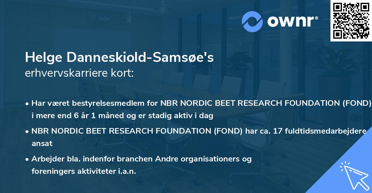 Helge Danneskiold-Samsøe's erhvervskarriere kort