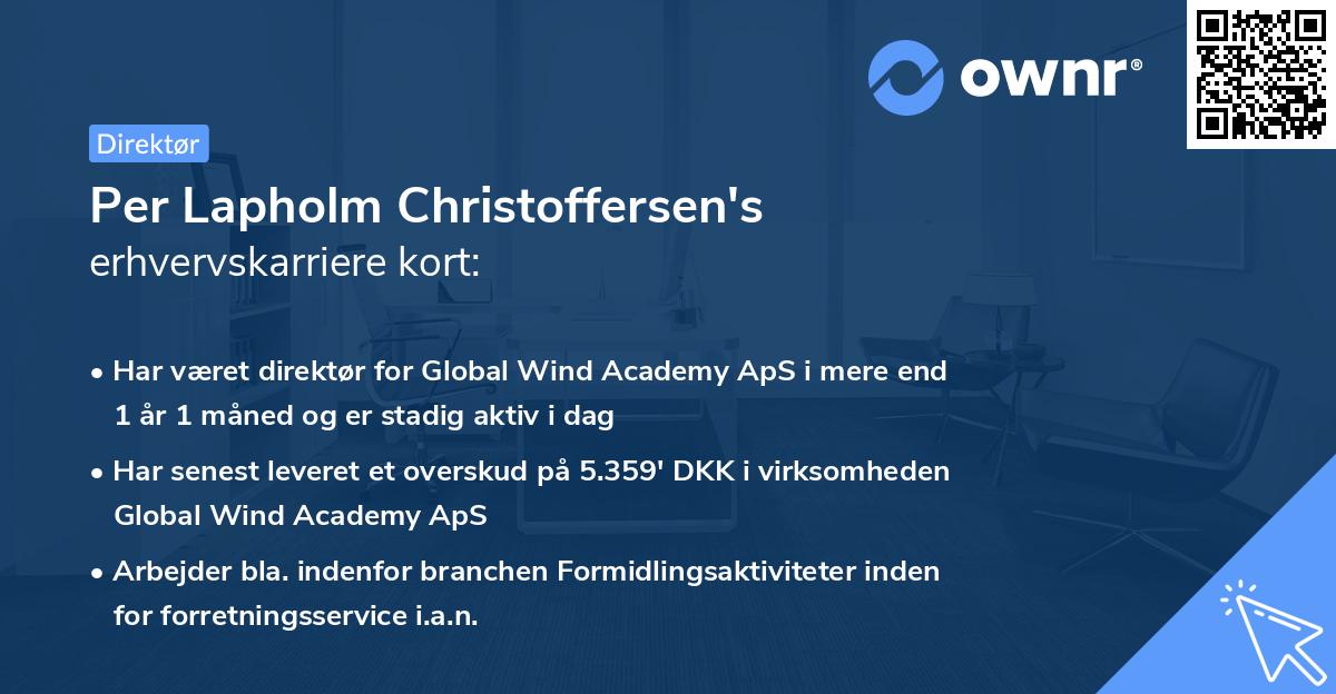 Per Lapholm Christoffersen's erhvervskarriere kort