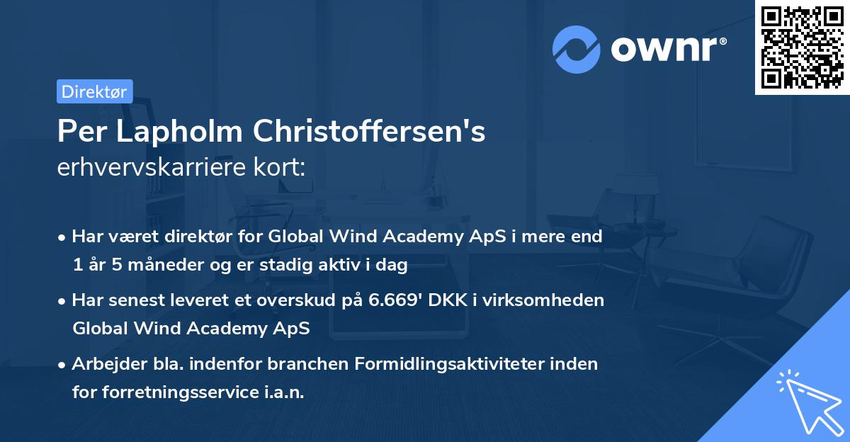 Per Lapholm Christoffersen's erhvervskarriere kort